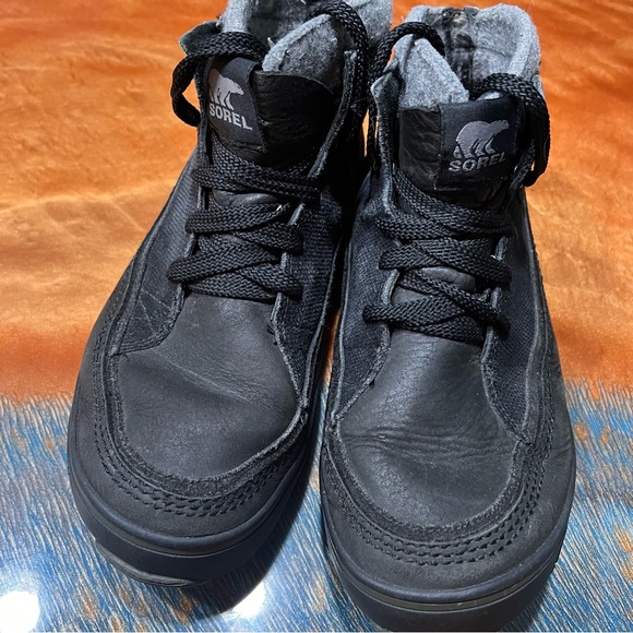 Sorel Chesterman Chukka Black Leather waterproof  boots wool size 9 - Picture 11 of 11